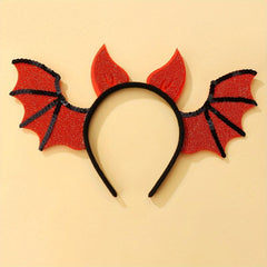 Girls Orange Purple Bat Shape Hair Hoop for Halloween