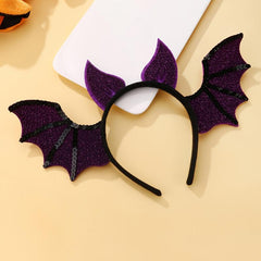 Girls Orange Purple Bat Shape Hair Hoop for Halloween