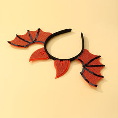 Girls Orange Purple Bat Shape Hair Hoop for Halloween