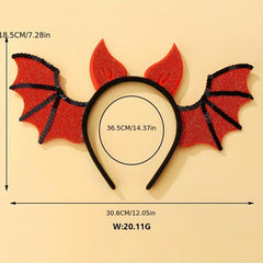 Girls Orange Purple Bat Shape Hair Hoop for Halloween