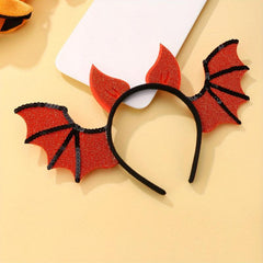 Girls Orange Purple Bat Shape Hair Hoop for Halloween