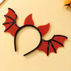 Girls Orange Purple Bat Shape Hair Hoop for Halloween