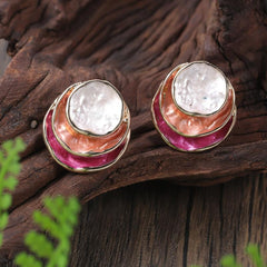 Alloy Geometric Enamel Earrings for Party Decor