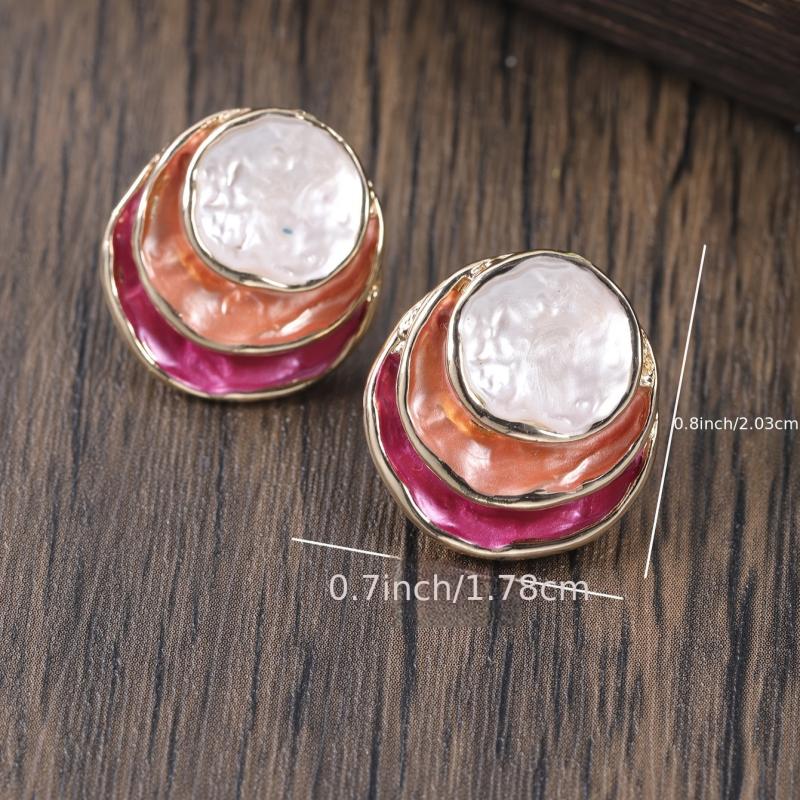 Alloy Geometric Enamel Earrings for Party Decor
