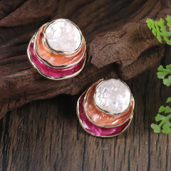 Alloy Geometric Enamel Earrings for Party Decor