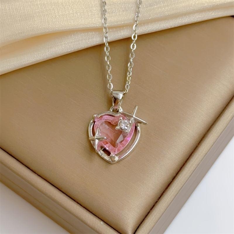 Star Heart Pendant Necklace Holiday Birthday Gift Party Jewelry