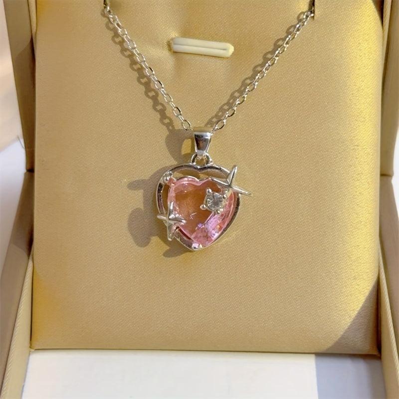 Star Heart Pendant Necklace Holiday Birthday Gift Party Jewelry