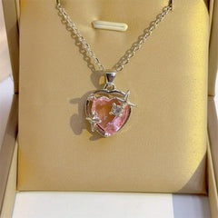 Star Heart Pendant Necklace Holiday Birthday Gift Party Jewelry