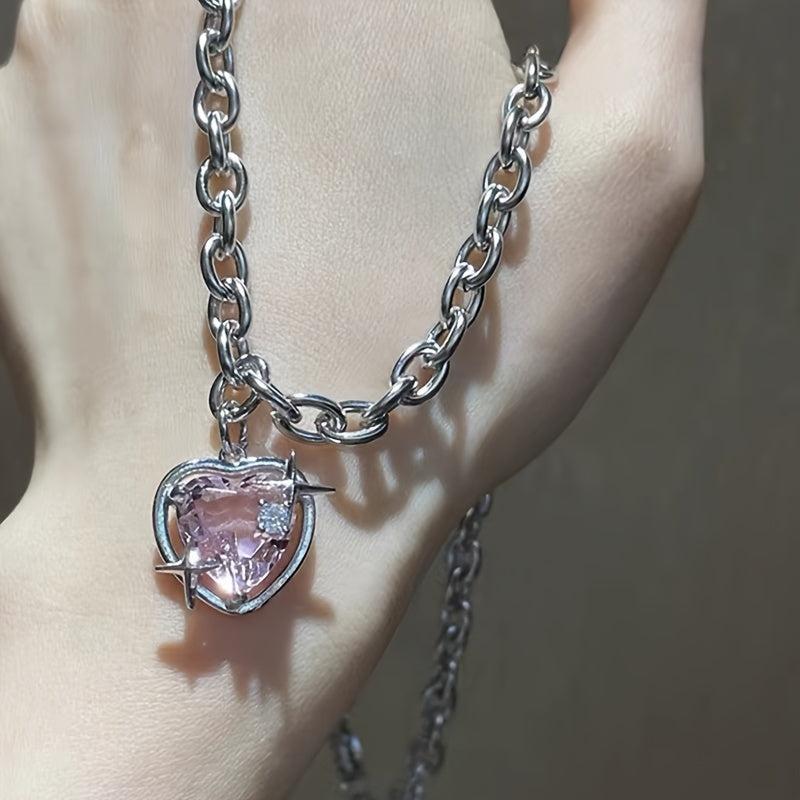 Star Heart Pendant Necklace Holiday Birthday Gift Party Jewelry