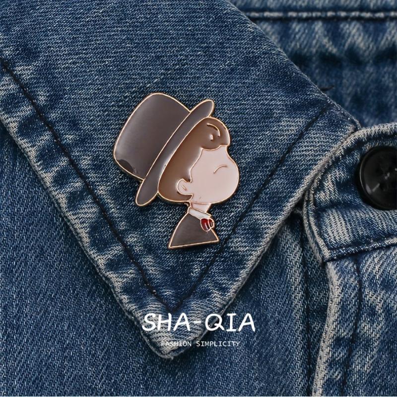 Festive National Style Cartoon Couple Brooch Wedding Gift