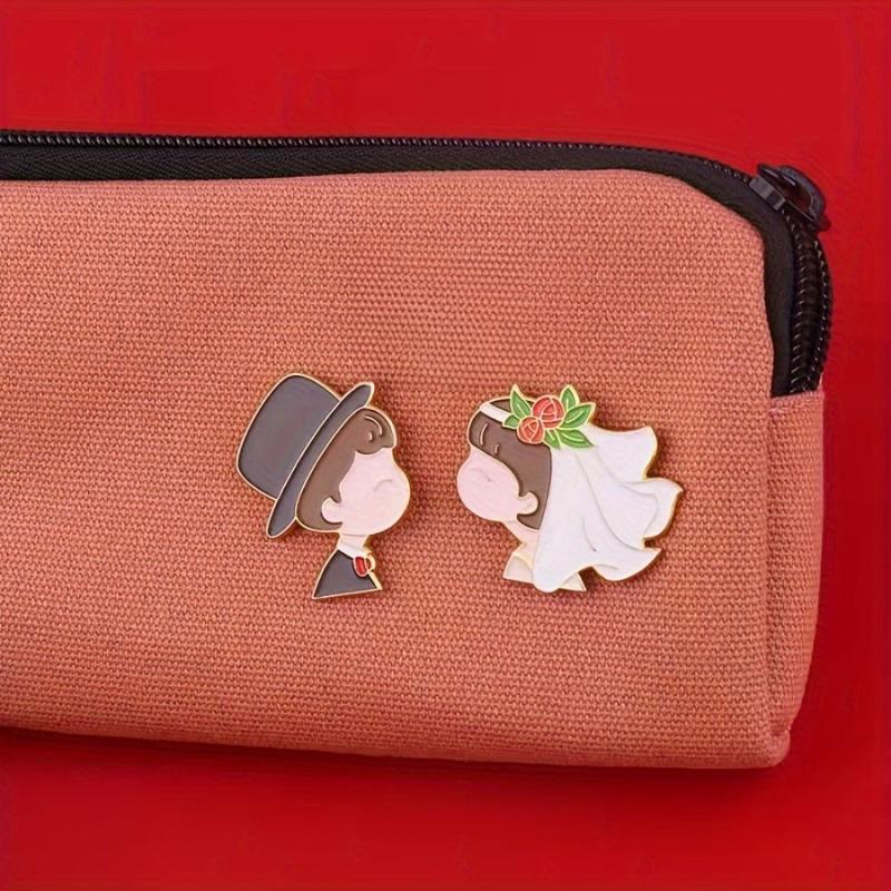 Festive National Style Cartoon Couple Brooch Wedding Gift