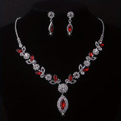 Artificial Diamonds Rhinestones Necklace Earrings Set