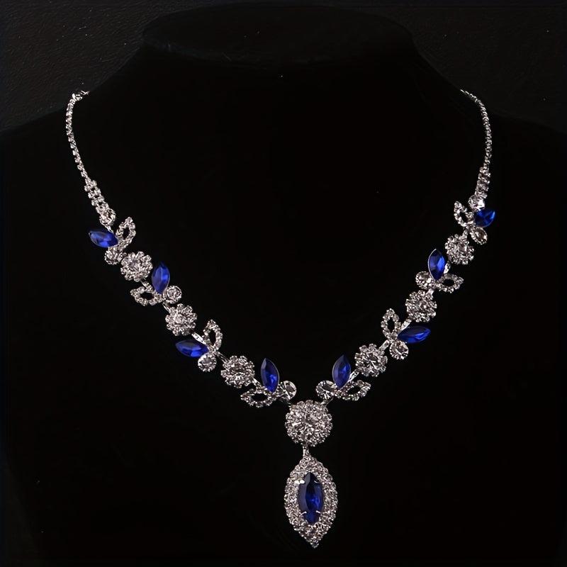 Artificial Diamonds Rhinestones Necklace Earrings Set