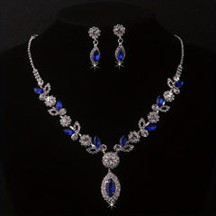 Artificial Diamonds Rhinestones Necklace Earrings Set