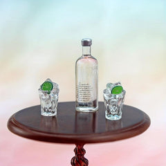 3pcs Dollhouse Wine Bottle Cups Set Pretend Play Doll Food Kitchen Accessories
