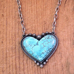 Bohemian Retro Turquoise Pendant Necklace for Women