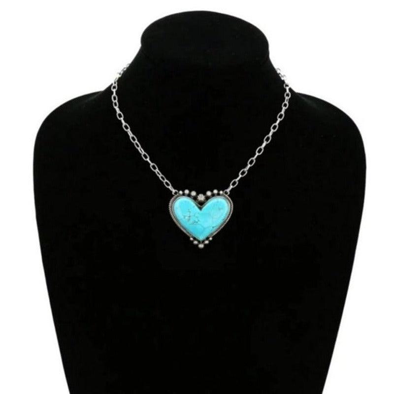Bohemian Retro Turquoise Pendant Necklace for Women