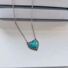 Bohemian Retro Turquoise Pendant Necklace for Women