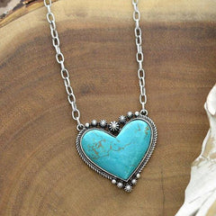 Bohemian Retro Turquoise Pendant Necklace for Women