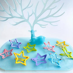 10 Sweet Star Hair Clips for Girls - Realistic No Card Paper Design