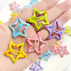 10 Sweet Star Hair Clips for Girls - Realistic No Card Paper Design