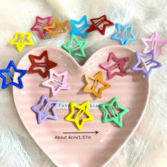 10 Sweet Star Hair Clips for Girls - Realistic No Card Paper Design