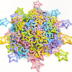 10 Sweet Star Hair Clips for Girls - Realistic No Card Paper Design
