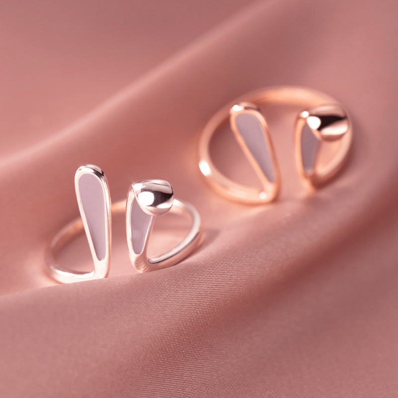 Pink Rabbit Ear Ring Adjustable Alloy Index Finger Jewelry
