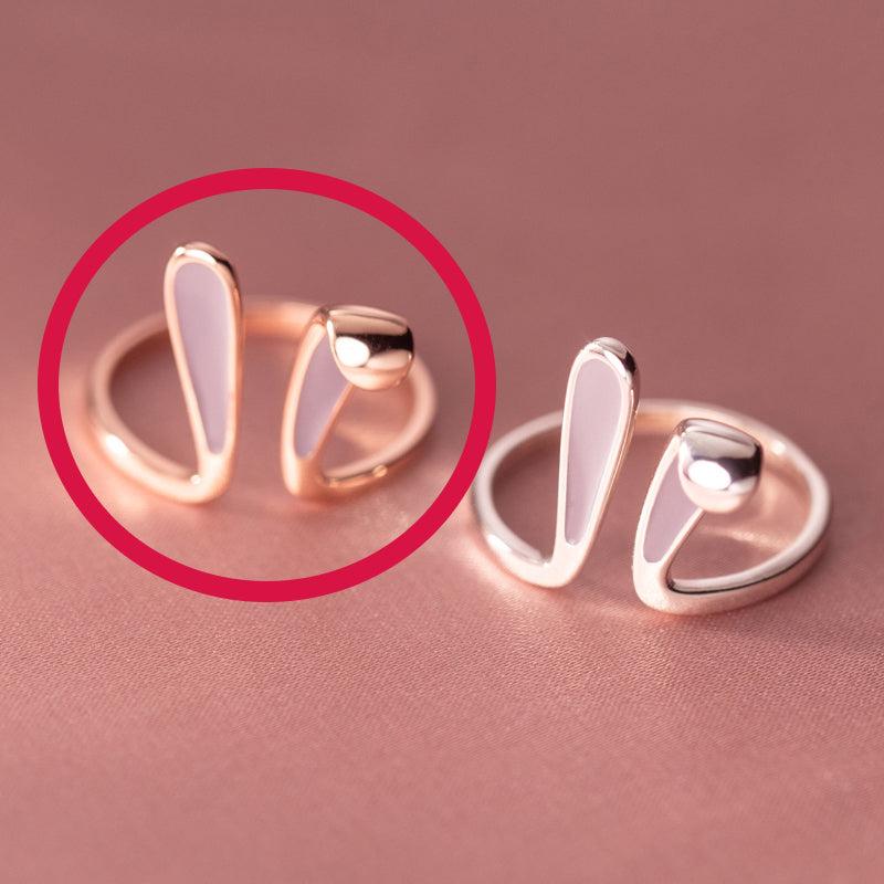 Pink Rabbit Ear Ring Adjustable Alloy Index Finger Jewelry