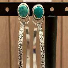 Vintage Agate Turquoise Earrings Men Women Unique Style