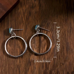 Vintage Agate Turquoise Earrings Men Women Unique Style