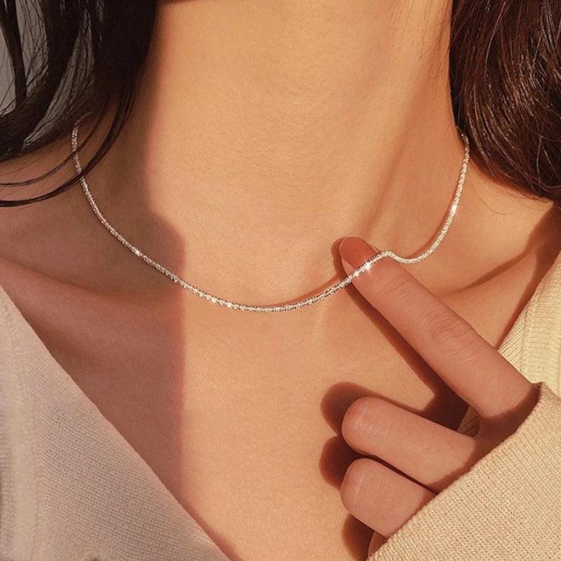 Glitter Necklace Clavicle Chain Party Jewelry Christmas Gift