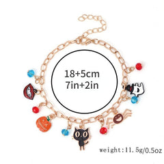 Christmas Bracelet Alloy Santa Claus Reindeer Red Snowman Crystal Bracelet