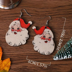 Retro Santa Claus Earrings Lightweight Jewelry Great Holiday Gift