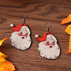 Retro Santa Claus Earrings Lightweight Jewelry Great Holiday Gift