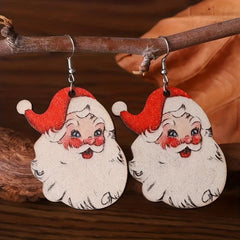 Retro Santa Claus Earrings Lightweight Jewelry Great Holiday Gift