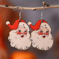 Retro Santa Claus Earrings Lightweight Jewelry Great Holiday Gift