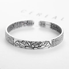 Ethnic Style Lotus Heart Silvery Bracelet