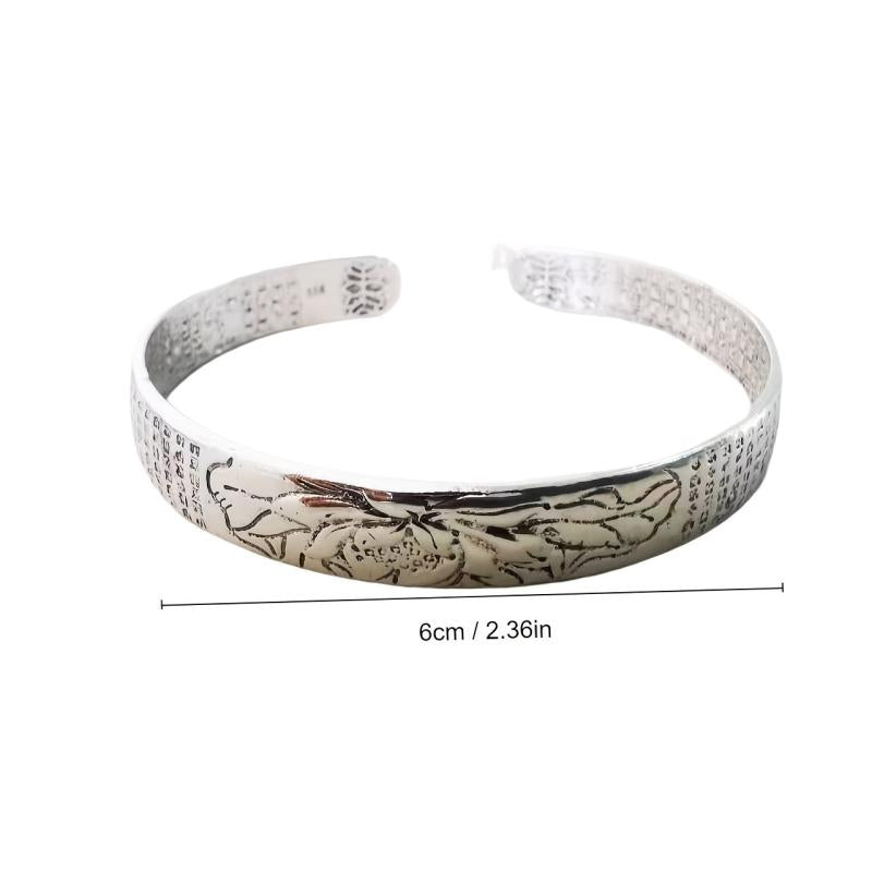 Ethnic Style Lotus Heart Silvery Bracelet