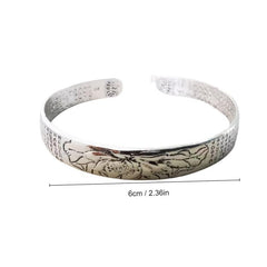 Ethnic Style Lotus Heart Silvery Bracelet