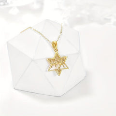 Golden Tree Of Life Star Pendant Necklace Party Jewelry