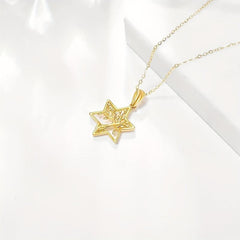 Golden Tree Of Life Star Pendant Necklace Party Jewelry