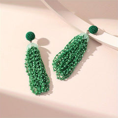 Boho Acrylic Beaded Fringe Earrings