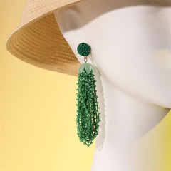 Boho Acrylic Beaded Fringe Earrings