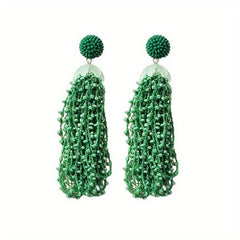 Boho Acrylic Beaded Fringe Earrings
