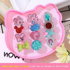 Children's Princess Diamond Crystal Ring Set