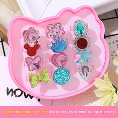 Children's Princess Diamond Crystal Ring Set