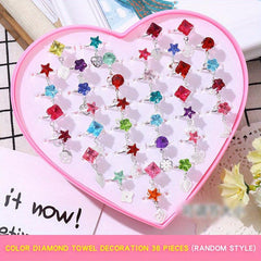 Children's Princess Diamond Crystal Ring Set