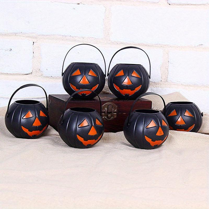 6pcs Halloween Candy Buckets Portable Basket Kids Toy Trick Or Treat Bucket