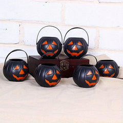 6pcs Halloween Candy Buckets Portable Basket Kids Toy Trick Or Treat Bucket